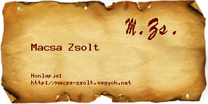 Macsa Zsolt névjegykártya